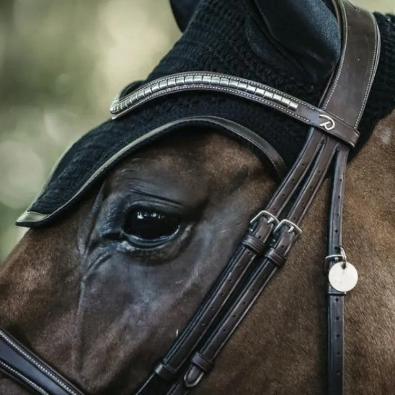 KENTUCKY HORSEWEAR Bonnet anti-mouche cheval Wellington Leather - Kentucky< Bonnet Anti-Mouche Cheval