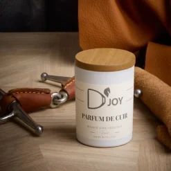 D'JOY Bougie cheval équitation Parfum de cuir Classique -< Idées Cadeaux|Accessoires Lifestyle Équitation