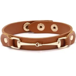 FABULHORSE Bracelet cuir vegan mors doré< Idées Cadeaux|Accessoires Lifestyle Équitation