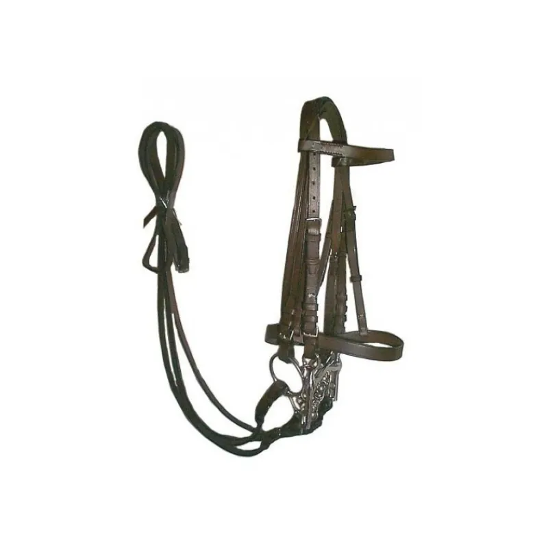 CAVALHORSE Bride quatre rênes cuir huilé< Brides De Dressage