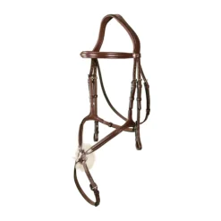 DYON Bridon cheval cuir muserolle croisée New English Collection - Dy'on< Bridons
