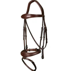 DYON Bridon cheval muserolle combinée anatomique New English Collection - Dy'on< Bridons