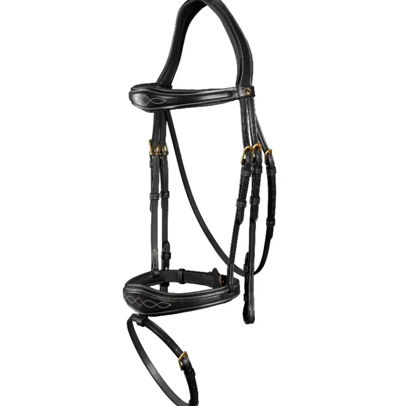 DYON Bridon cheval muserolle combinée anatomique D Collection - Dy'on< Idées Cadeaux|Bridons