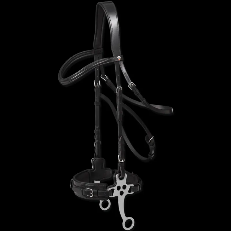 WALDHAUSEN Bridon cuir avec hackamore X-Line -< Mors Cheval|Bridons