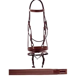 EQUESTRO Bridon cuir muserolle combinée large -< Bridons