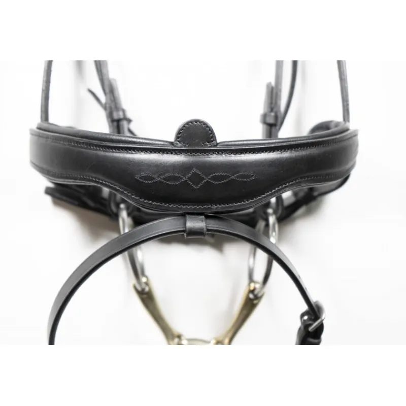 ANTARES Bridon cuir muserolle combinée large dressage Signature - Antarès< Bridons