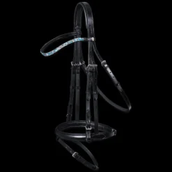 WALDHAUSEN Bridon cuir muserolle combinée X-Line Oceanblue -< Bridons