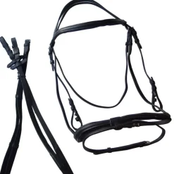 CAVALHORSE Bridon cuir muserolle combinée cheval de trait -< Bridons