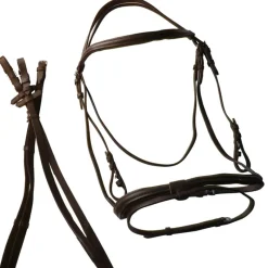 CAVALHORSE Bridon cuir muserolle combinée cheval de trait -< Bridons