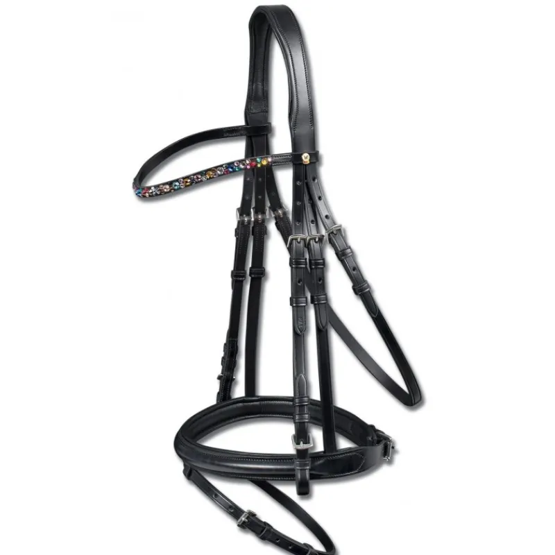 WALDHAUSEN Bridon cuir muserolle combinée S-Line Chester -< Bridons