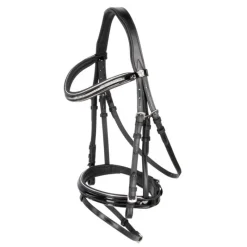 STABLE PRO Bridon cuir muserolle combinée cheval Kingston - Covalliero< Bridons