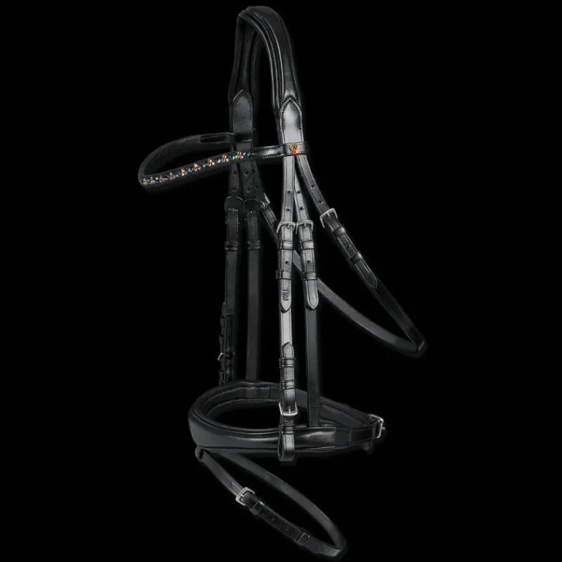 WALDHAUSEN Bridon cuir muserolle combinée X-Line Sensitive -< Bridons