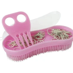 STABLE PRO Brosse à natter cheval avec peigne et élastiques< Entretien De La Crinière|Brosses Et Bouchons Cheval