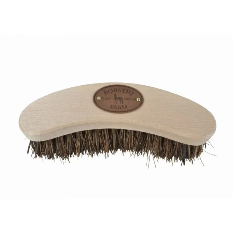 BORSTIQ Brosse cheval banane bois de hêtre Petit Modèle -< Brosses Et Bouchons Cheval