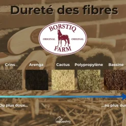 BORSTIQ Brosse douce cheval banane Petit Modèle Horsehair -< Brosses Et Bouchons Cheval