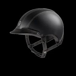 EGIDE Casque équitation en cuir lisse Epona petite visière -< Casque Équitation Haut De Gamme|Casque Équitation Egide