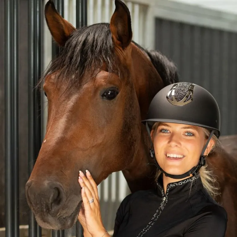HARRY'S HORSE Casque équitation Pro F1 mat Sparkle -< Equipement Équitation Pas Cher|Casque Équitation Débutant