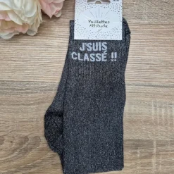 PAILLETTES ATTITUDE Chaussettes à paillettes équitation - J'suis classé !! -< Chaussettes Équitation|Idées Cadeaux