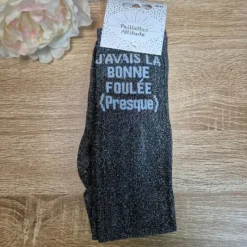PAILLETTES ATTITUDE Chaussettes à paillettes équitation - J'avais la bonne foulée (presque) -< Chaussettes Équitation