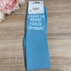 PAILLETTES ATTITUDE Chaussettes à paillettes équitation - J'avais la bonne foulée (presque) -< Chaussettes Équitation
