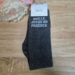 PAILLETTES ATTITUDE Chaussettes à paillettes équitation - Brille jusqu'au paddock -< Idées Cadeaux|Chaussettes Équitation