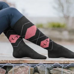 ELT Chaussettes équitation hautes Karo -< Equipement Équitation Pas Cher|Chaussettes Équitation