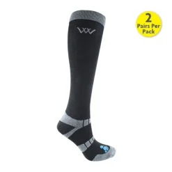 WOOF WEAR Chaussettes équitation hautes bambou thermorégulantes x 2 -< Chaussettes Équitation