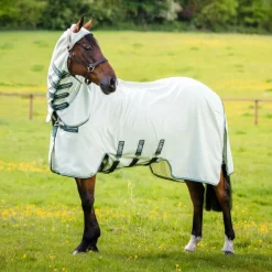 HORSEWARE Chemise anti-dermite cheval avec couvre-cou Rambo Sweet itch Hoody -< Masque Et Couverture Anti-Uv Cheval|Dermite Estivale Cheval