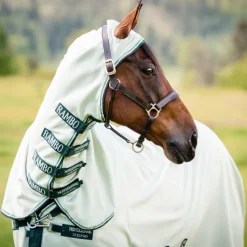 HORSEWARE Chemise anti-dermite cheval avec couvre-cou Rambo Sweet itch Hoody -< Masque Et Couverture Anti-Uv Cheval|Dermite Estivale Cheval