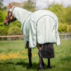 HORSEWARE Chemise anti-dermite cheval avec couvre-cou Rambo Sweet itch Hoody -< Masque Et Couverture Anti-Uv Cheval|Dermite Estivale Cheval