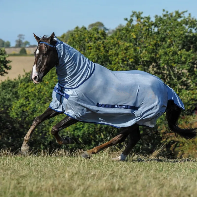 BUCAS Chemise anti-mouche cheval avec couvre-cou Buzz-off Full neck -< Masque Et Couverture Anti-Uv Cheval|Couvertures Anti-Mouche Cheval