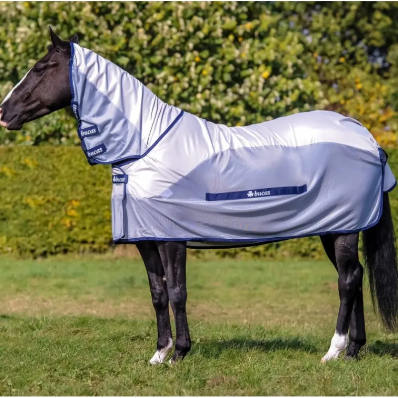 BUCAS Chemise anti-mouche cheval imperméable avec couvre-cou Buzz-off Rain -< Masque Et Couverture Anti-Uv Cheval|Couvertures Anti-Mouche Cheval