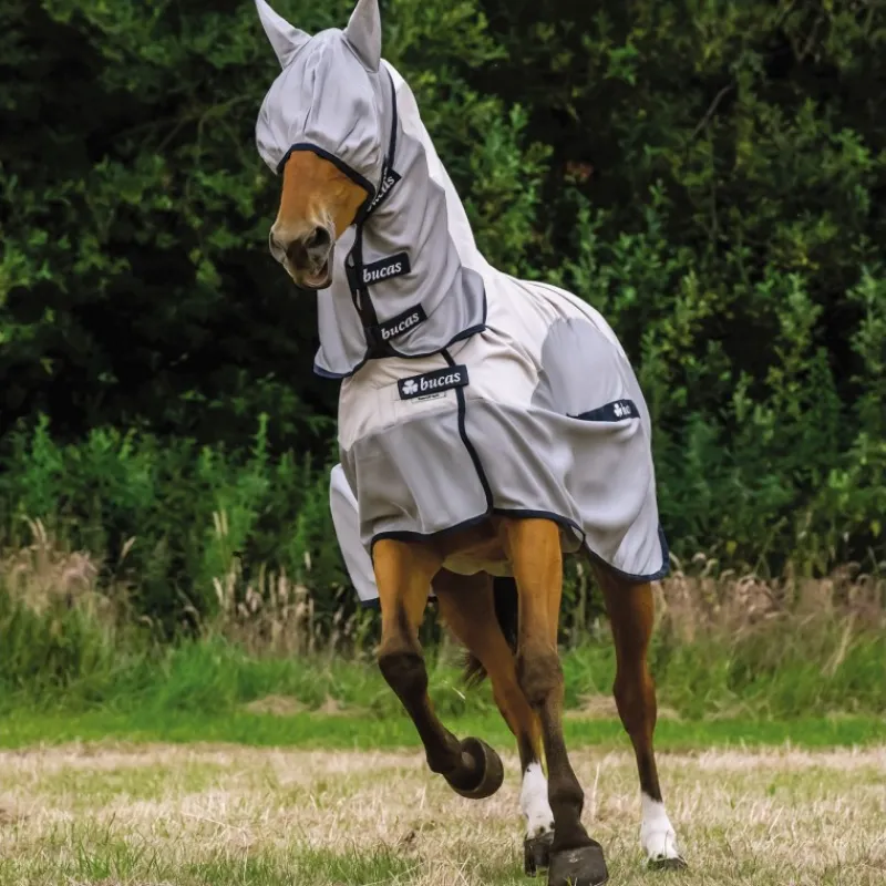 BUCAS Chemise anti-mouche cheval imperméable avec couvre-cou Buzz-off Rain -< Masque Et Couverture Anti-Uv Cheval|Couvertures Anti-Mouche Cheval