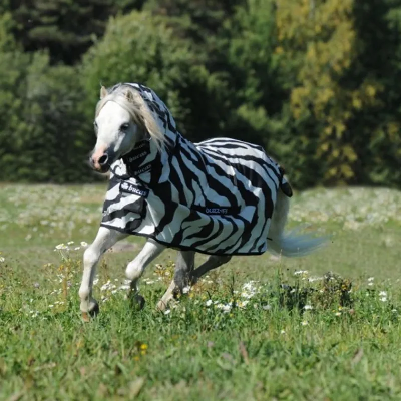 BUCAS Chemise anti-mouche Poney avec couvre-cou Buzz-off -< Masque Et Couverture Anti-Uv Cheval|Couvertures Anti-Mouche Cheval