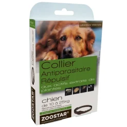 ZOOSTAR Collier antiparasitaire et répulsif naturel chien -< Colliers Et Laisses Pour Chien|Soins Et Toilettage Chien