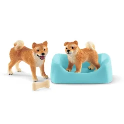 SCHLEICH Figurine chienne avec chiot Shiba Inu -< Horse Club Schleich