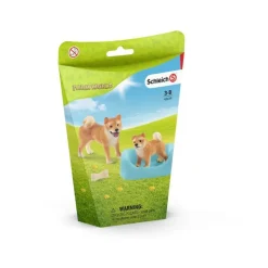 SCHLEICH Figurine chienne avec chiot Shiba Inu -< Horse Club Schleich