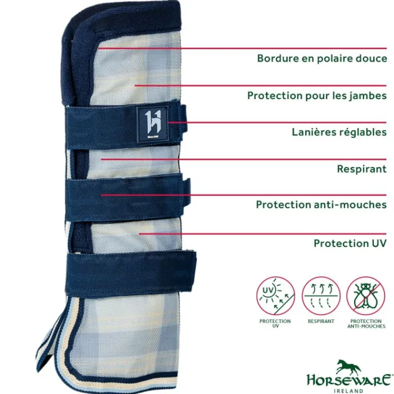 HORSEWARE Guêtres anti-mouche anti-uv cheval Newmarket -< Masques Anti-Uv Cheval|Masque Anti-Mouche Cheval