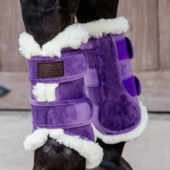 KENTUCKY HORSEWEAR Guêtres cheval Brushing Velvet Contrast - Kentucky< Guêtres Postérieures|Guêtres Antérieures