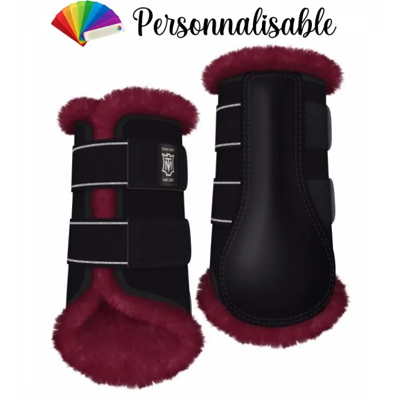MATTES Guêtres de dressage cheval doublées en mouton antérieurs personnalisables -< Guêtres Antérieures