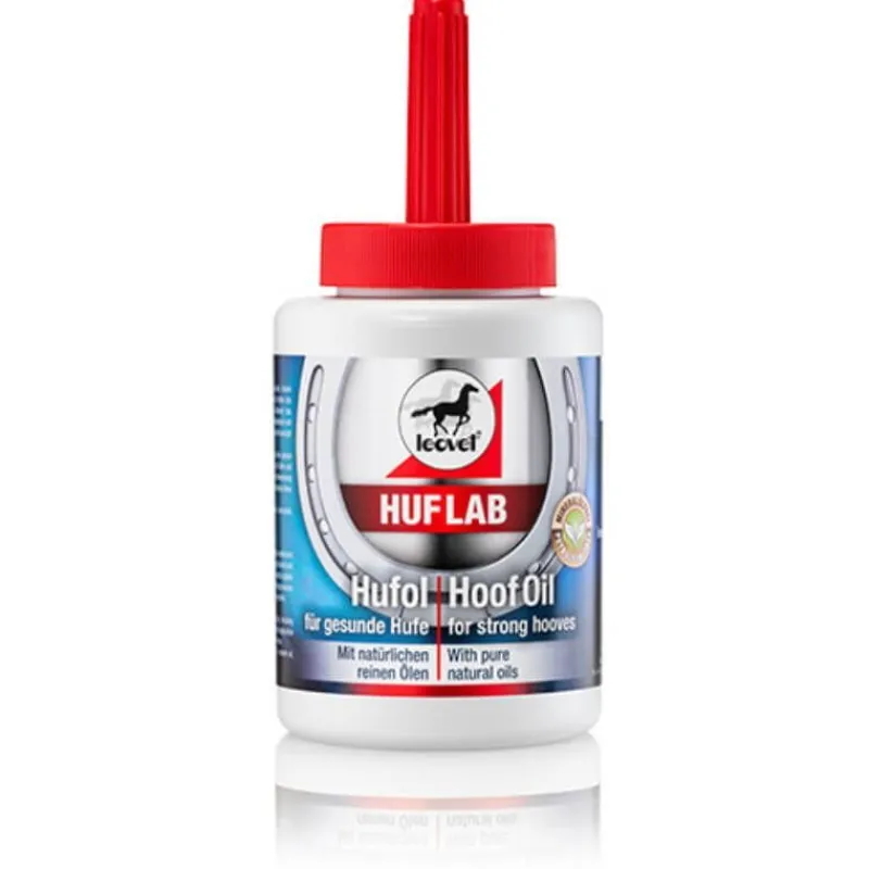 LEOVET Huile à sabot naturelle avec pinceau Hoof Lab 450 ml -< Fourchette Pourrie Cheval|Huile Sabot Cheval