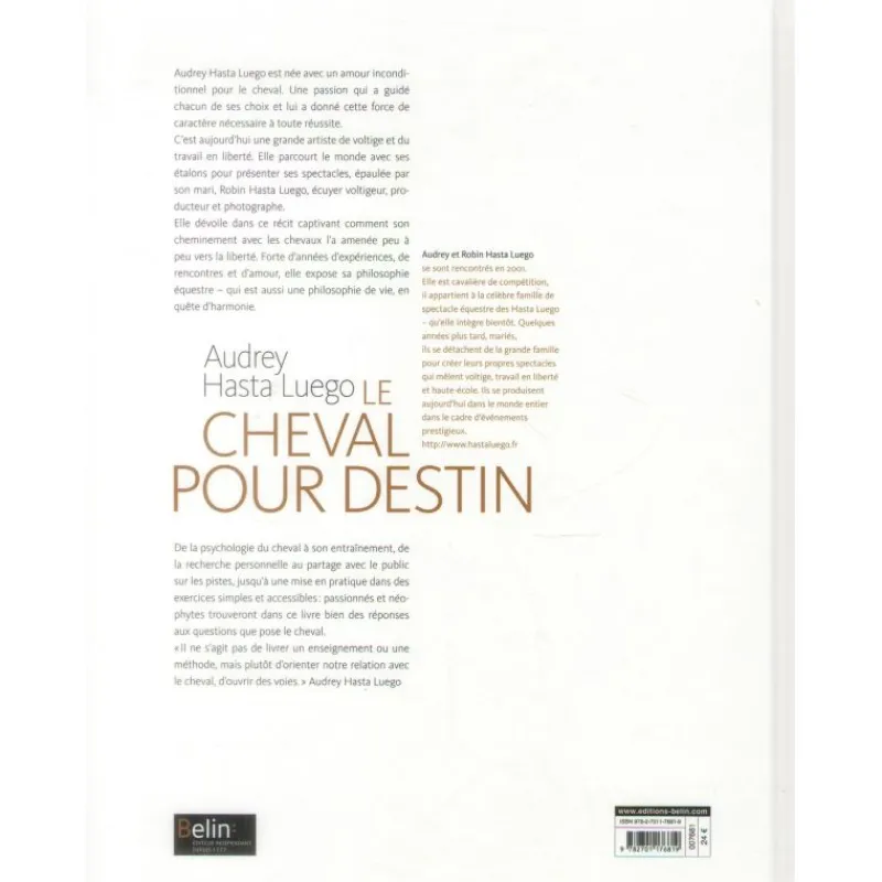 EQUIBOOKS Le cheval pour destin - Belin< Librairie Equibooks