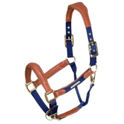 SHIRES Licol cuir et nylon cheval Velociti Lusso -< Licols