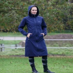 COVALLIERO Manteau de pluie équitation femme long imperméable -<Femme Equipement Froid Et Pluie|Accessoires De Randonnée