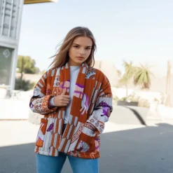 HARCOUR Manteau matelassé Kimono imprimé chevaux Cécile Wang<Femme Idées Cadeaux|Accessoires Lifestyle Équitation