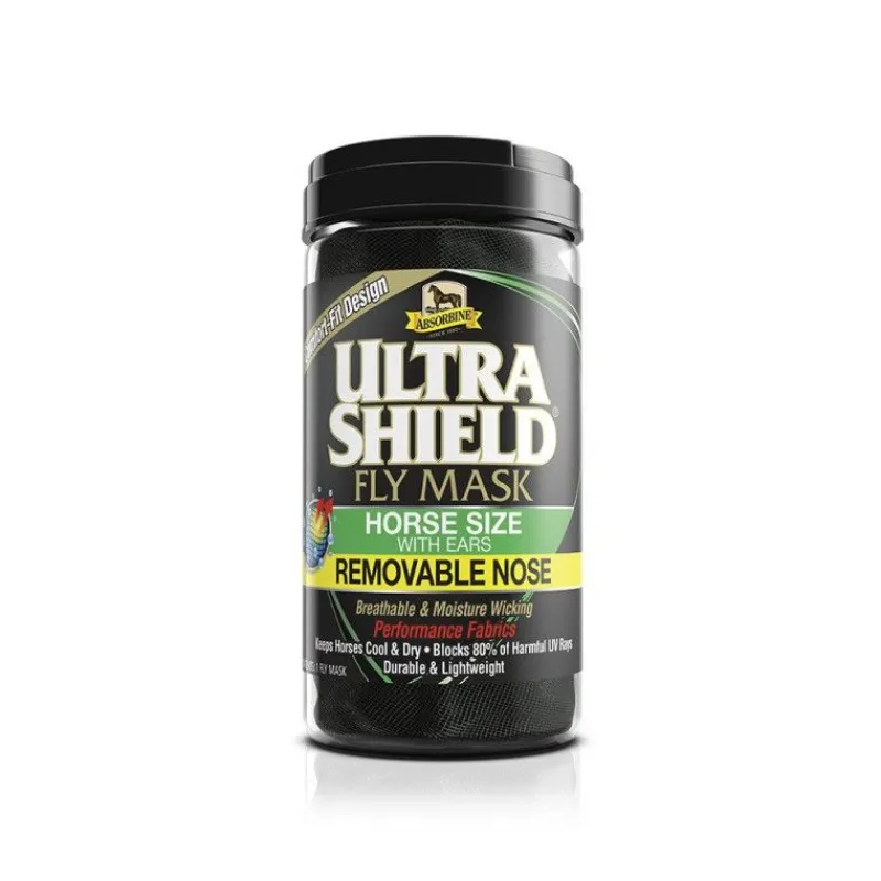 ABSORBINE Masque anti-mouche anti-uv cheval intégral Ultra Shield -< Uveite Cheval|Masque Et Couverture Anti-Uv Cheval
