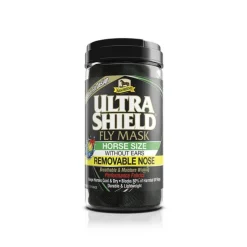 ABSORBINE Masque anti-mouche anti-uv cheval intégral sans oreilles Ultra Shield -< Uveite Cheval|Masque Et Couverture Anti-Uv Cheval