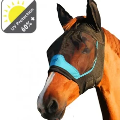 WOOF WEAR Masque anti-mouche anti-uv cheval avec oreilles -< Uveite Cheval|Masque Et Couverture Anti-Uv Cheval