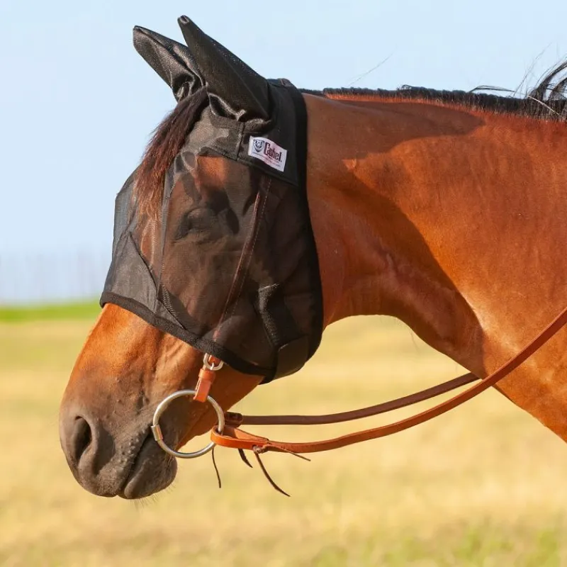 CASHEL Masque anti-mouche de travail cheval avec oreilles Quiet Ride -< Masque Anti-Mouche Cheval|Masque Anti-Mouche Cheval