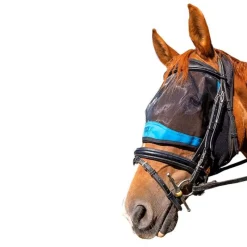 WOOF WEAR Masque anti-mouche et anti-uv cheval de travail sans oreilles -< Uveite Cheval|Masque Et Couverture Anti-Uv Cheval